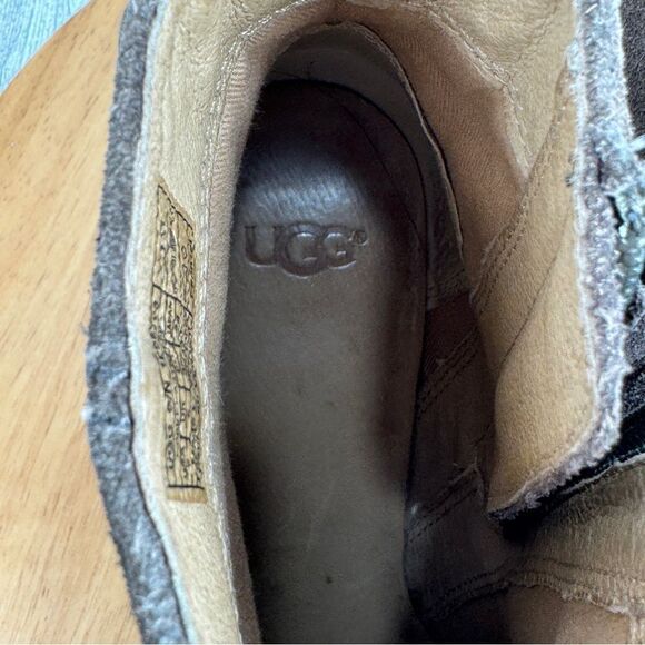 Ugg Corinne Suede Heeled Ankle Boot Taupe Brown Womens Size 7 1095793 - Picture 12 of 13